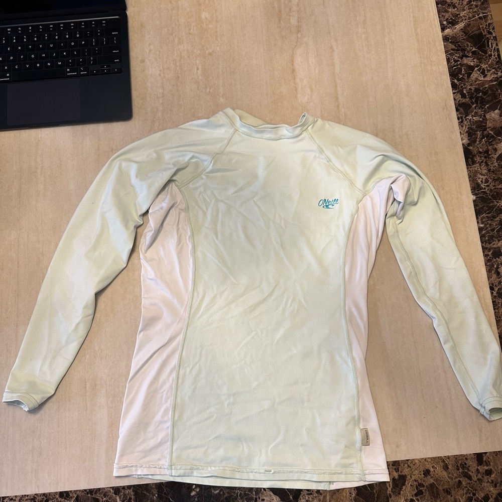 Girls XL O'Neill Light Blue Long Sleeve Rash Guard